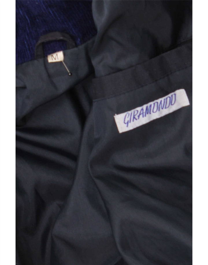 Giramondo Mens Loose Fit Overcoat UK 38 Medium Navy Blue Polyester