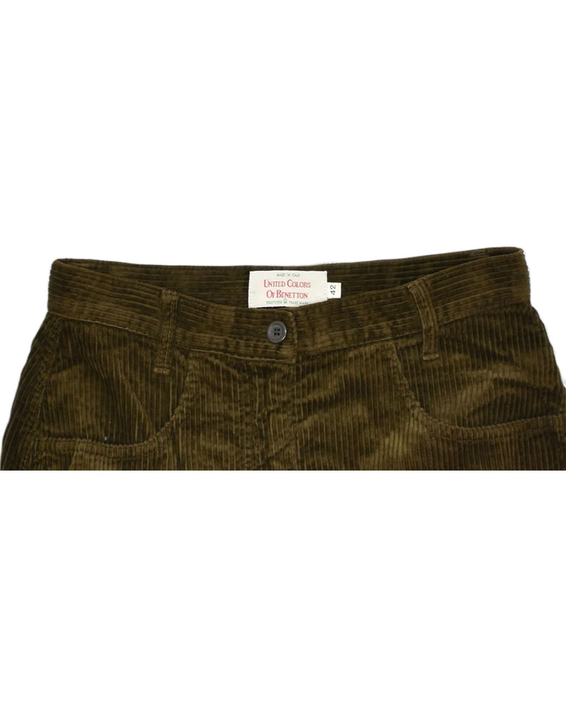 UNITED COLORS OF BENETTON Womens Corduroy Skirt IT 42 Medium W27 Green | Vintage | Thrift | Second-Hand | Used Clothing | Messina Hembry 