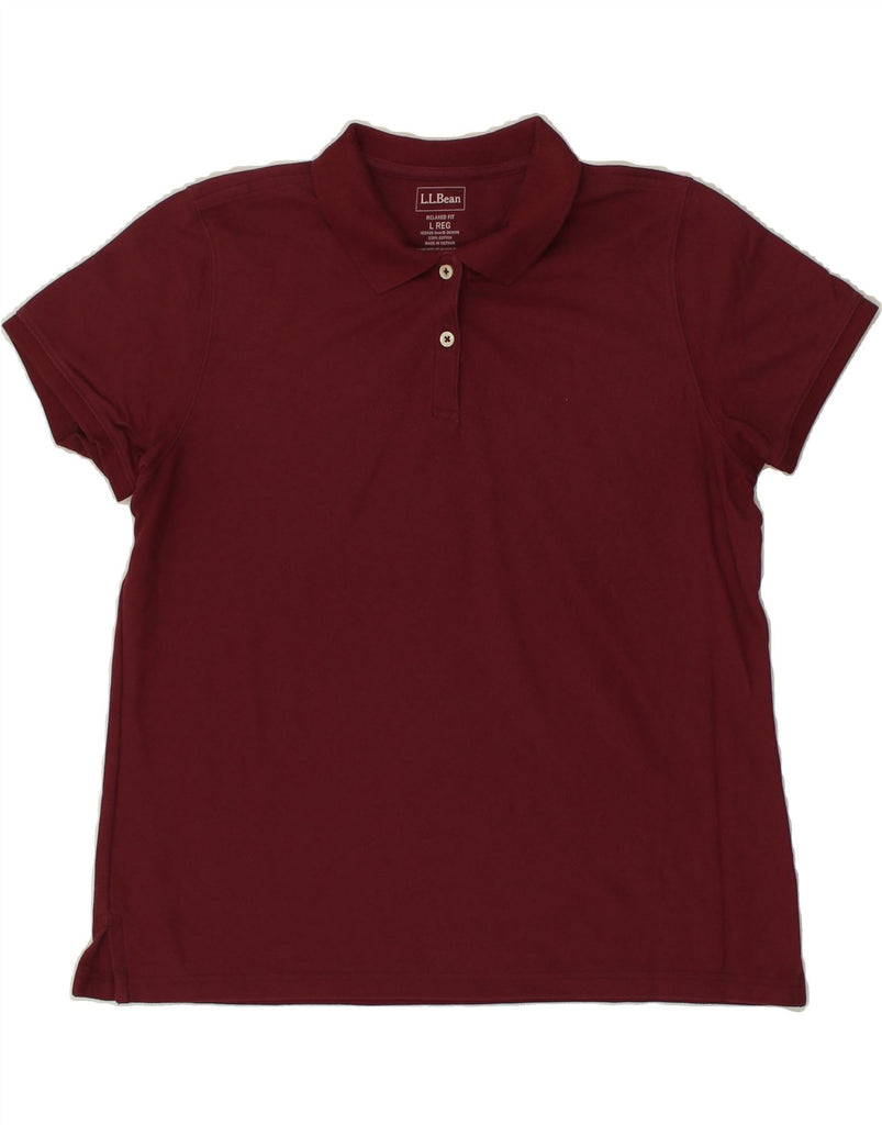 L.L.BEAN Mens Relaxed Fit Polo Shirt Large Burgundy Cotton | Vintage L.L.Bean | Thrift | Second-Hand L.L.Bean | Used Clothing | Messina Hembry 