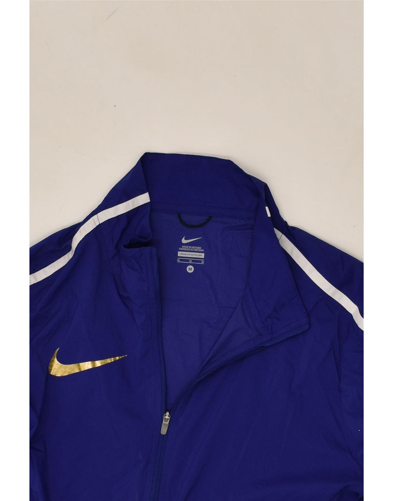 NIKE Womens Tracksuit Top Jacket UK 14 Medium Blue Polyester | Vintage Nike | Thrift | Second-Hand Nike | Used Clothing | Messina Hembry 