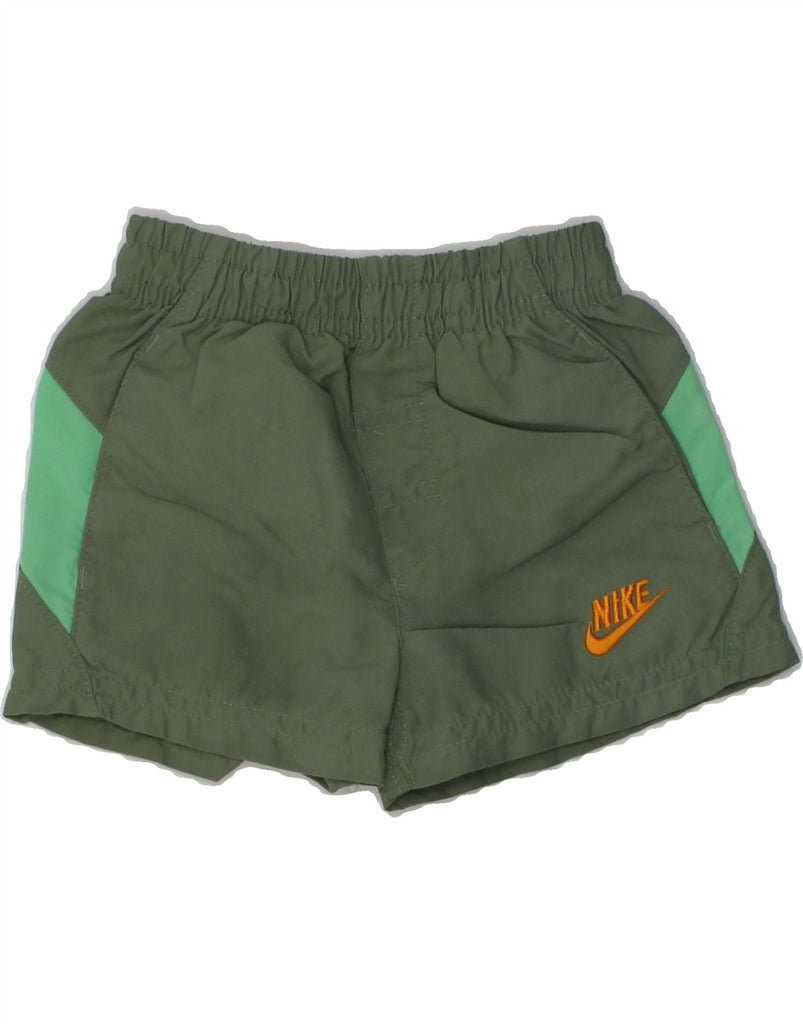 NIKE Baby Boys Sport Shorts 3-6 Months Khaki Nylon | Vintage Nike | Thrift | Second-Hand Nike | Used Clothing | Messina Hembry 