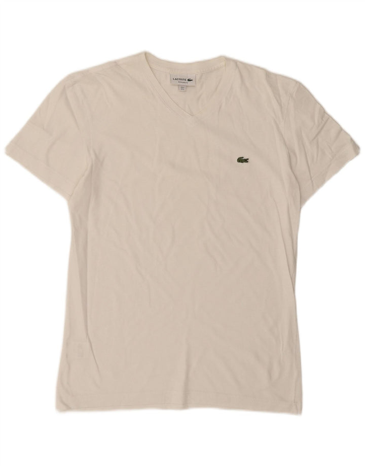 Lacoste Mens Regular Fit T-Shirt Top Size 3 Small White Cotton