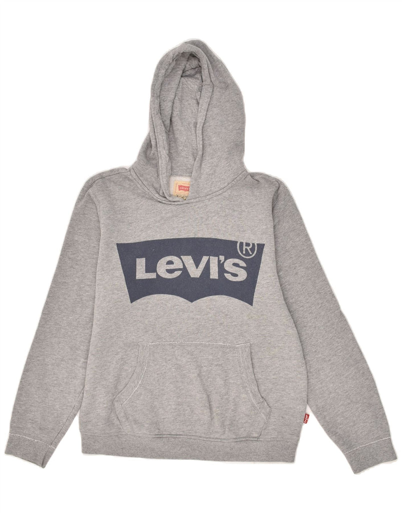 LEVI'S Boys Graphic Hoodie Jumper 13-14 Years Grey | Vintage Levi's | Thrift | Second-Hand Levi's | Used Clothing | Messina Hembry 