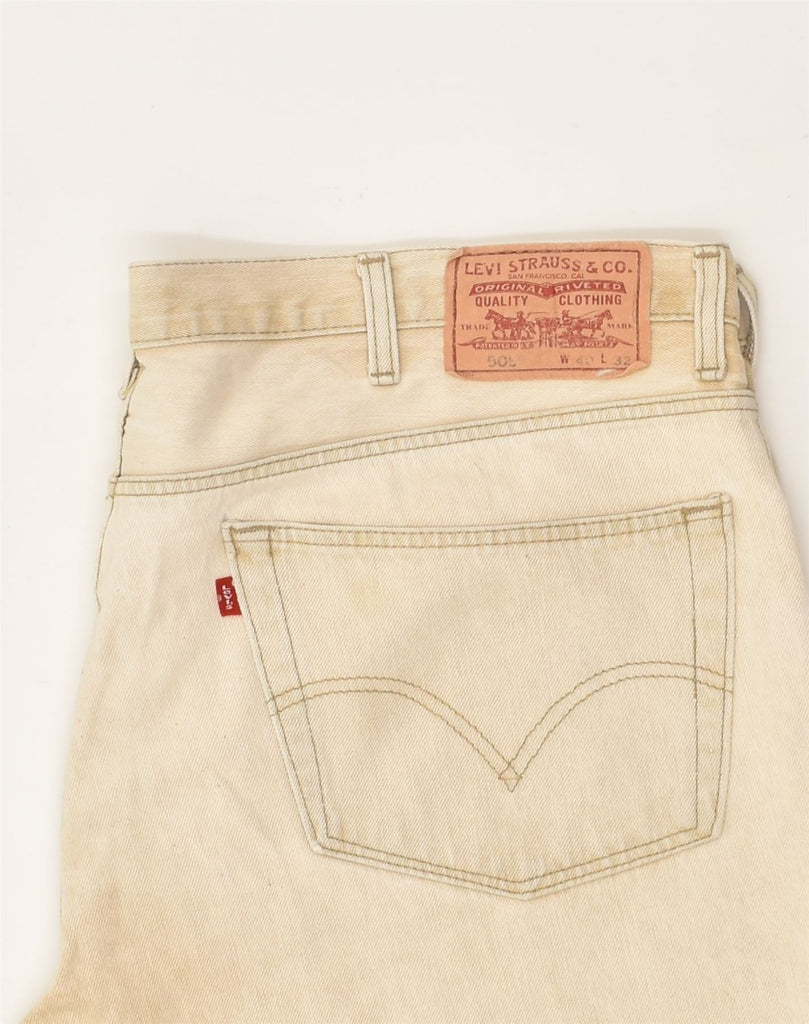 LEVI'S Mens 505 Straight Jeans W40 L32 Beige Cotton | Vintage Levi's | Thrift | Second-Hand Levi's | Used Clothing | Messina Hembry 