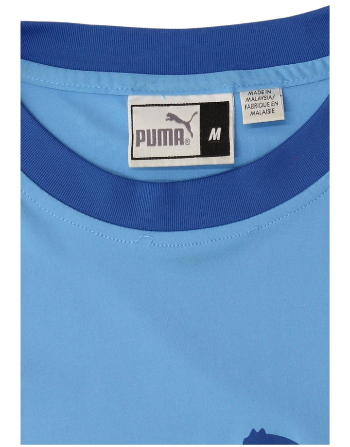 Puma Mens Graphic T-Shirt Top Medium Blue Colourblock