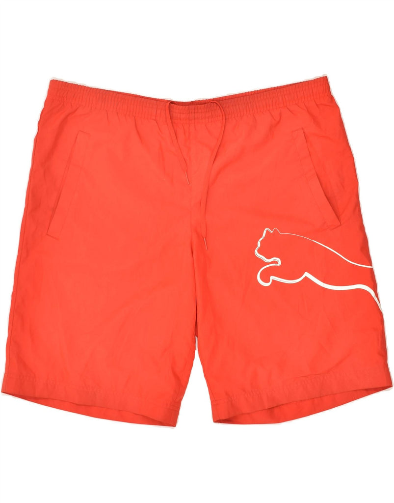 PUMA Mens Graphic Sport Shorts Large Red | Vintage Puma | Thrift | Second-Hand Puma | Used Clothing | Messina Hembry 