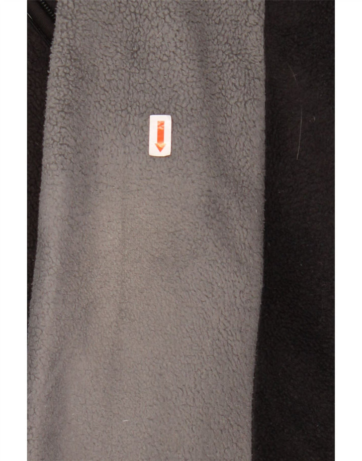 ASICS Mens Fleece Jacket UK 42 XL Black Colourblock