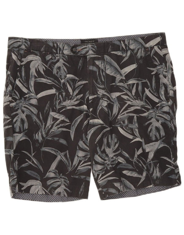 Ted Baker Mens Chino Shorts W36 Large Black Floral Cotton