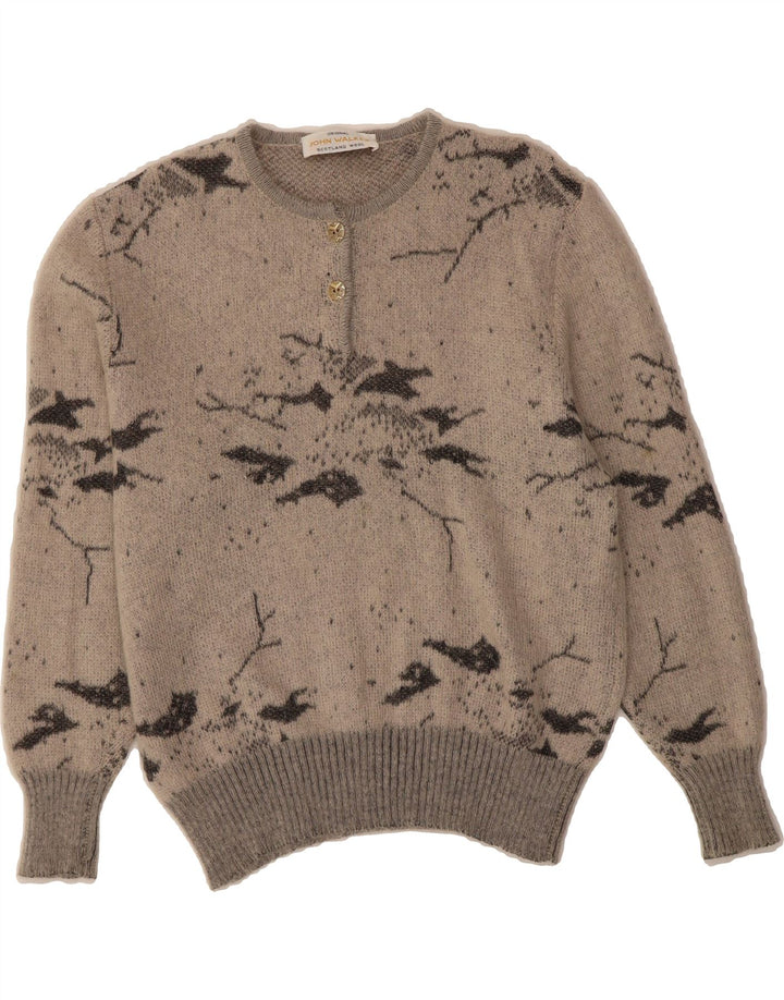 JOHN WALKER Womens Crew Neck Jumper Sweater UK 14 Medium Grey Vintage John Walker and Second-Hand John Walker from Messina Hembry 