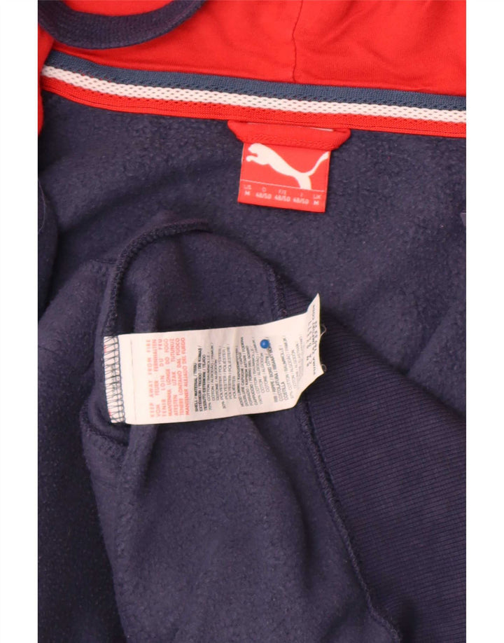 Puma Mens Graphic Regular Fit Zip Hoodie Sweater Medium Navy Blue Cotton