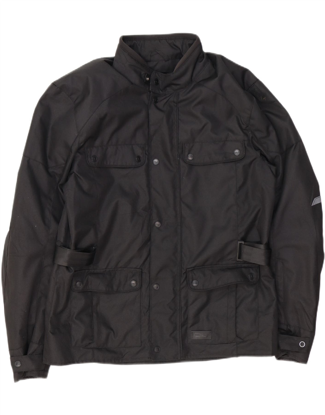 Vintage Mens Moto Racer Utility Jacket UK 44 2XL Black Polyester