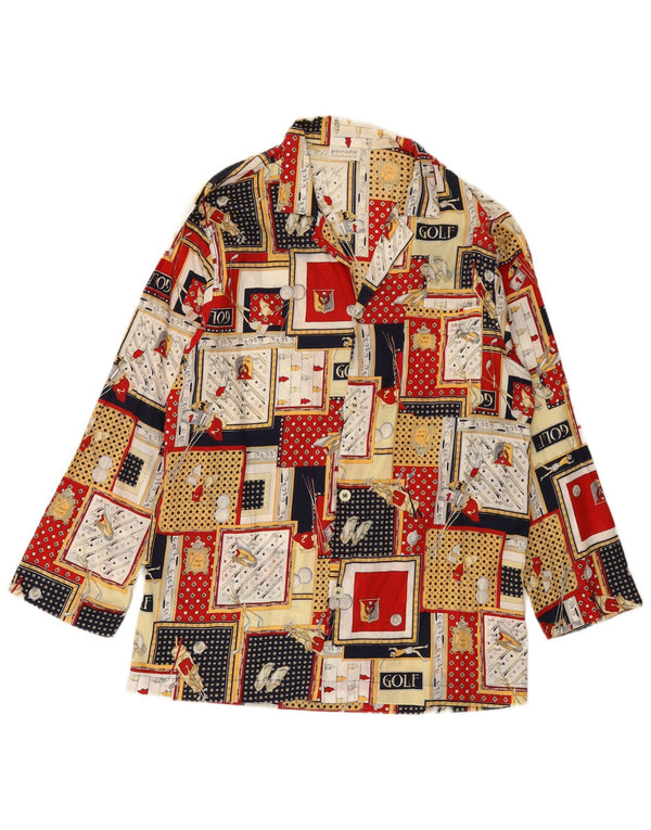 Vintage Mens Pajama Shirt IT 48 Small Multicoloured Patchwork Cotton