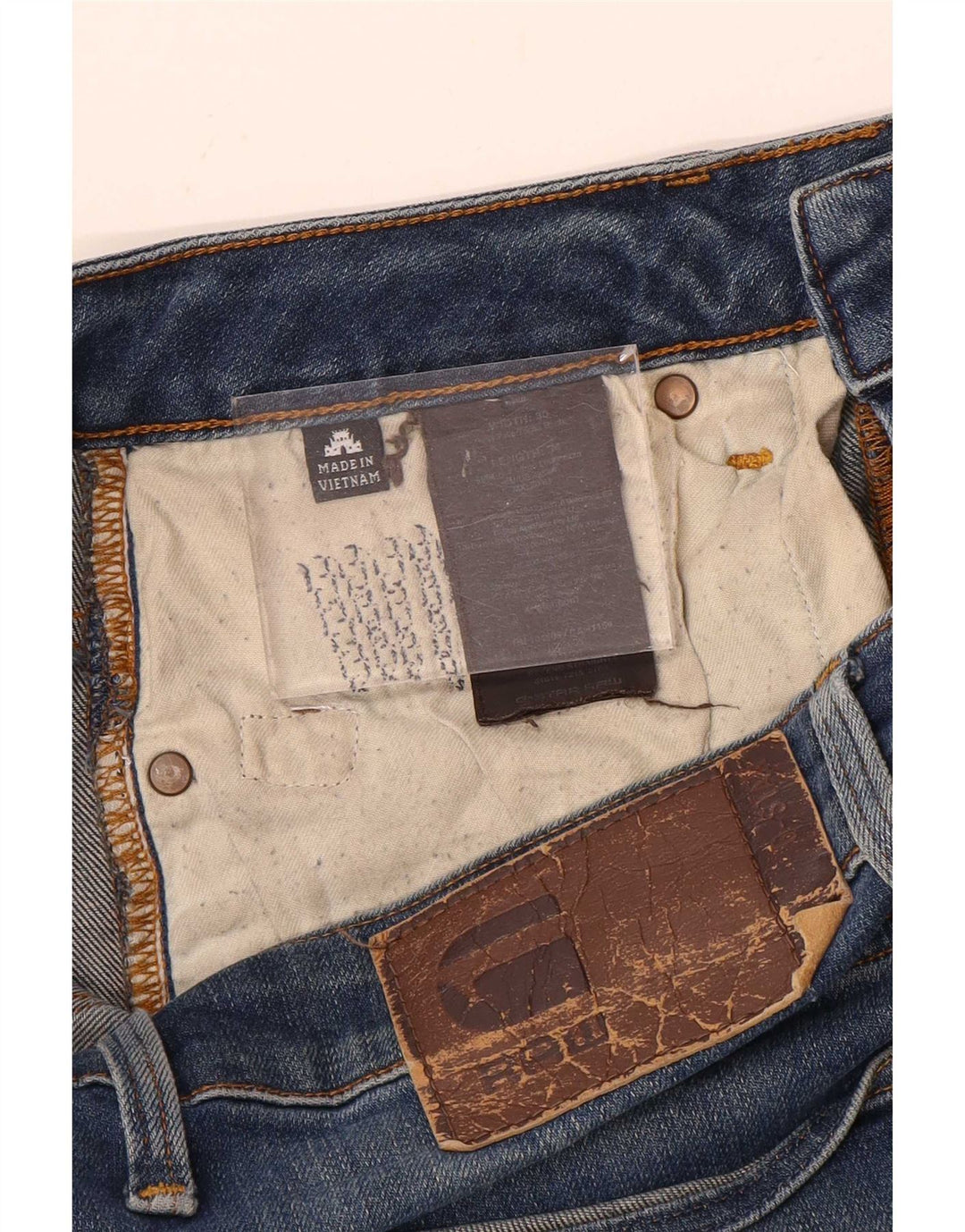 G-Star Mens Distressed Straight Jeans W30 L34 Blue Cotton