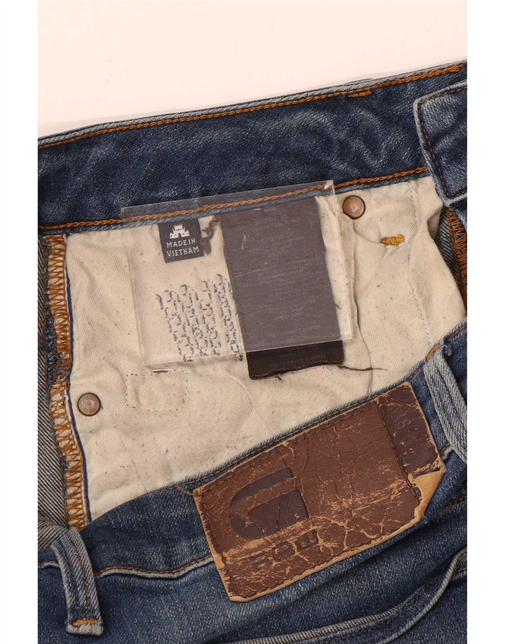 G-Star Mens Distressed Straight Jeans W30 L34 Blue Cotton