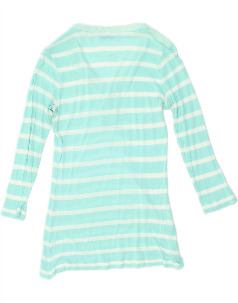 LACOSTE Womens Top 3/4 Sleeve Size 36 Small Turquoise Striped Vintage Lacoste and Second-Hand Lacoste from Messina Hembry 