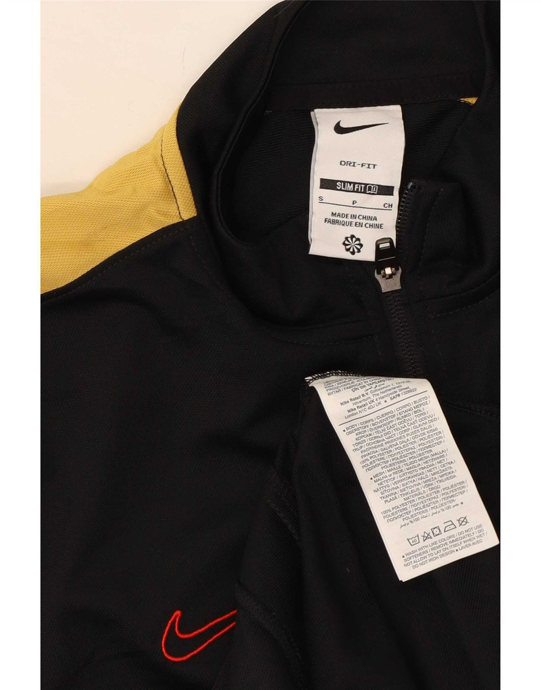 Nike Mens Dri Fit Slim Tracksuit Top Jacket Small Black Colourblock