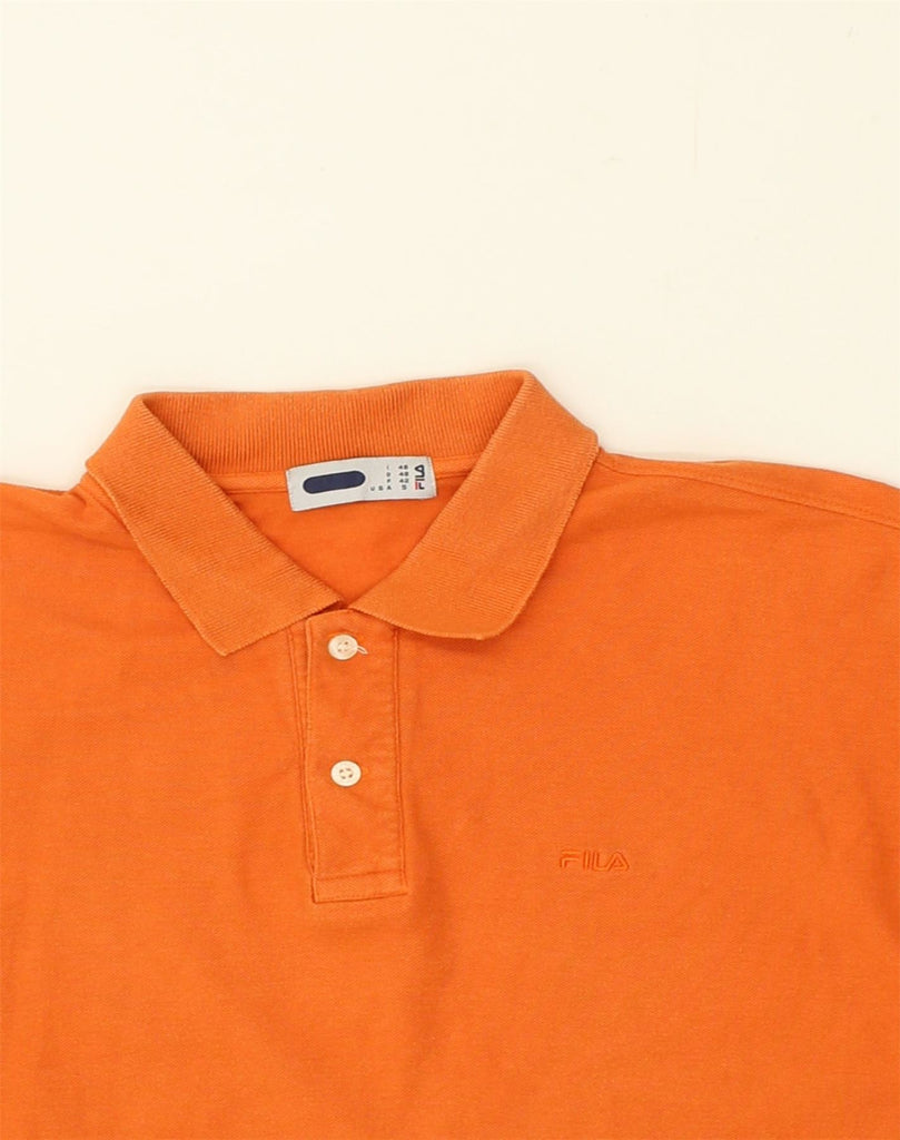 FILA Mens Polo Shirt IT 48 Medium Orange Cotton | Vintage Fila | Thrift | Second-Hand Fila | Used Clothing | Messina Hembry 