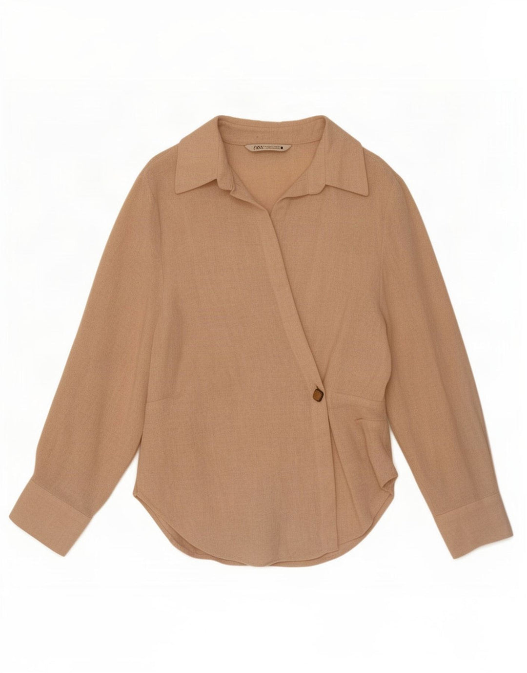 Zara Womens Shirt UK 16 Large Beige