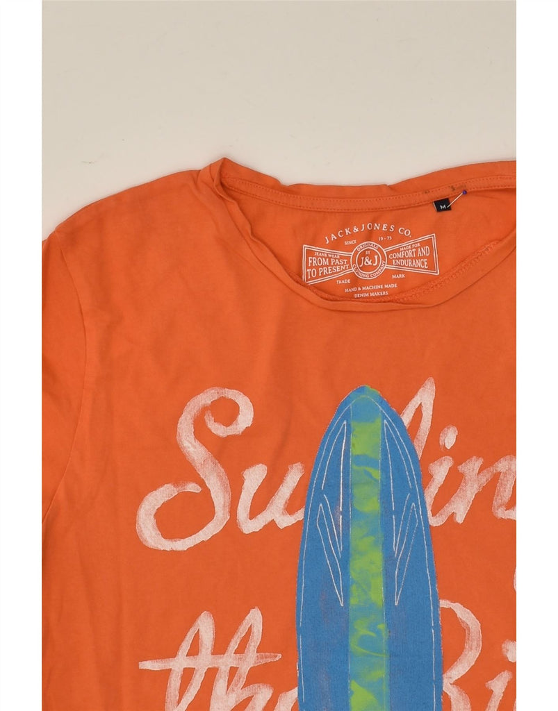 JACK & JONES Mens Graphic T-Shirt Top Medium Orange Cotton | Vintage Jack & Jones | Thrift | Second-Hand Jack & Jones | Used Clothing | Messina Hembry 