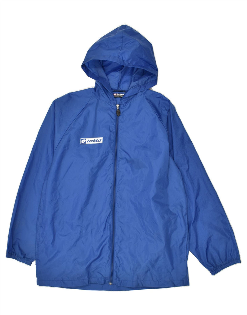 LOTTO Boys Hooded Rain Jacket 13-14 Years 2XL Blue Nylon | Vintage Lotto | Thrift | Second-Hand Lotto | Used Clothing | Messina Hembry 