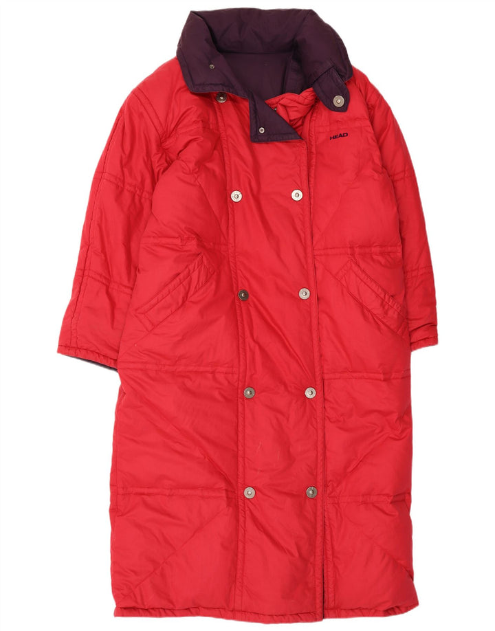 HEAD Womens Oversized Reversible Padded Coat IT 48 XL Red Cotton