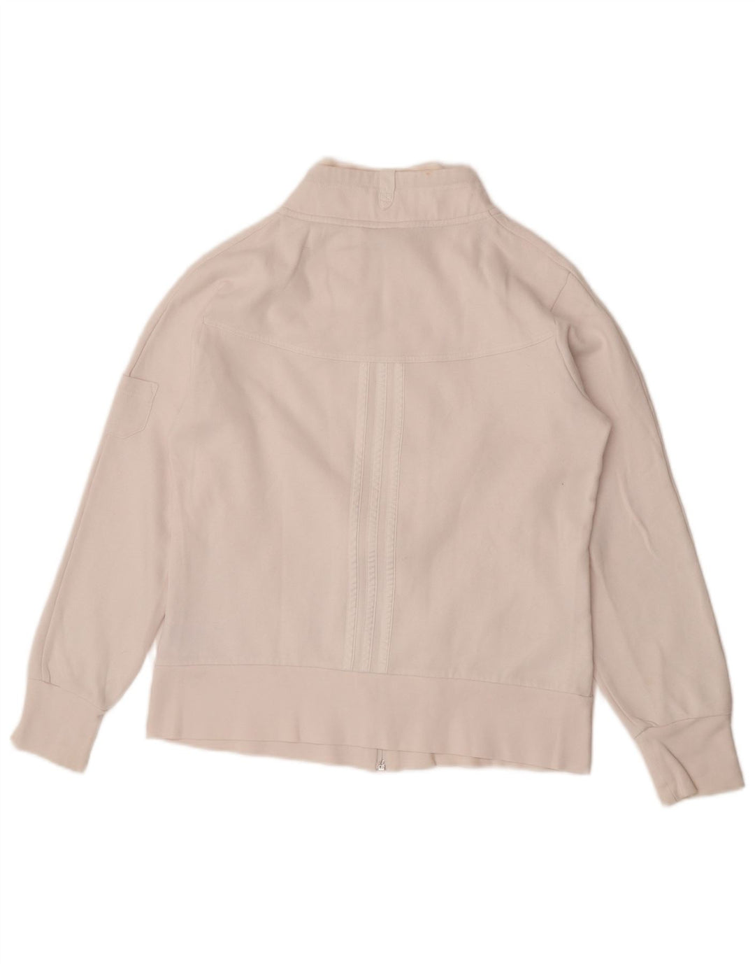 Adidas Womens Tracksuit Top Jacket UK 16 Large  White Cotton