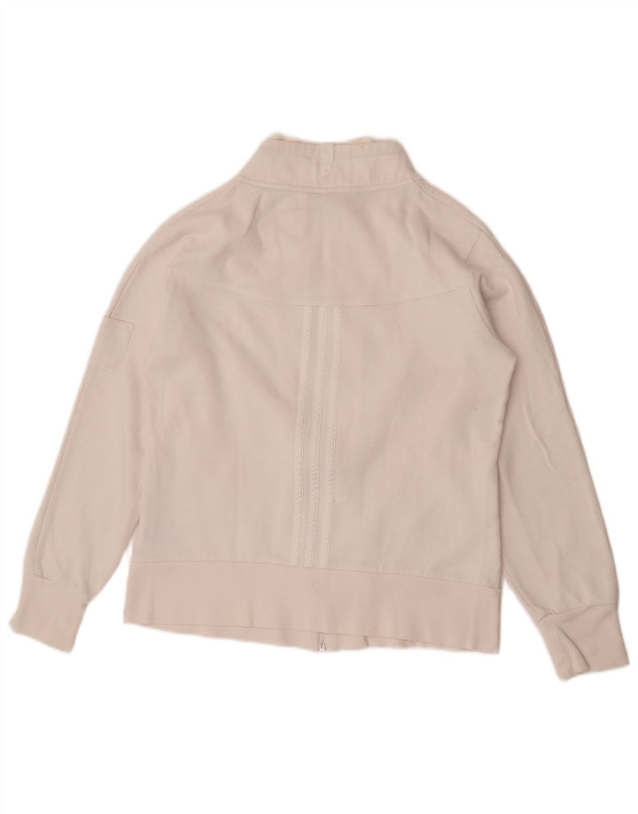 Adidas Womens Tracksuit Top Jacket UK 16 Large  White Cotton