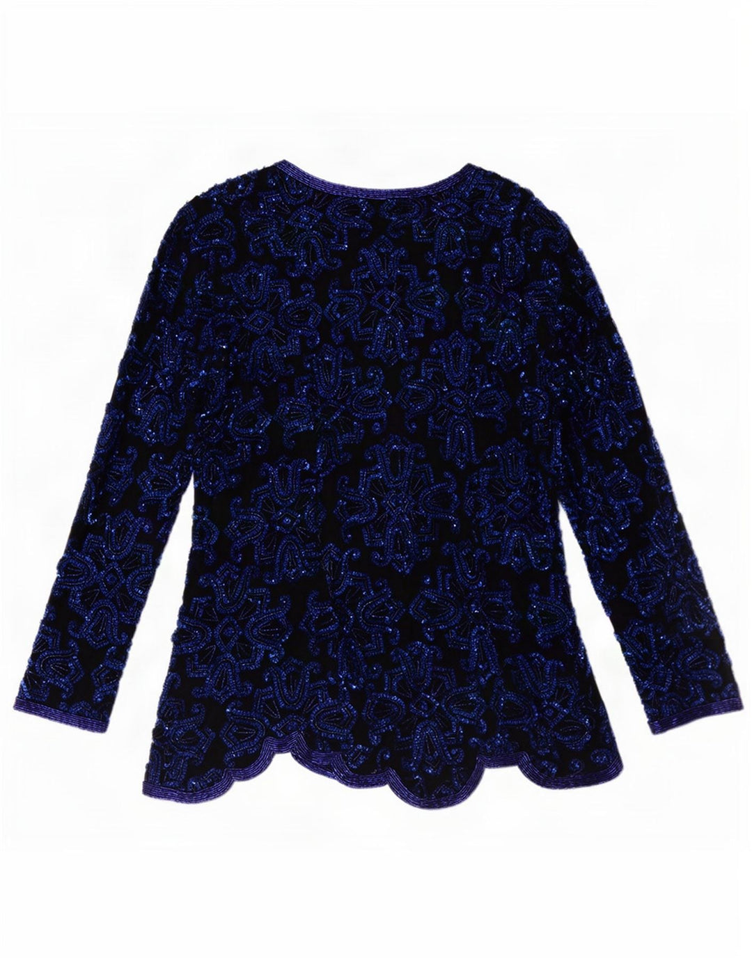 Frank Usher Womens Evening Asymmetric Blouse Top UK 14 Medium Navy Blue