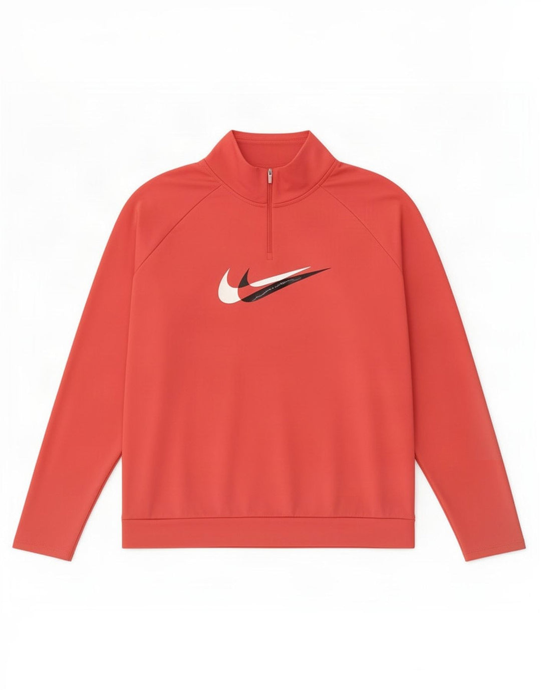 Nike Womens Dri Fit Zip Neck Pullover Tracksuit Top UK 18 XL Pink Polyester