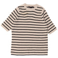 Marks & Spencer Womens Crew Neck Jumper Sweater UK 12 Medium White Striped