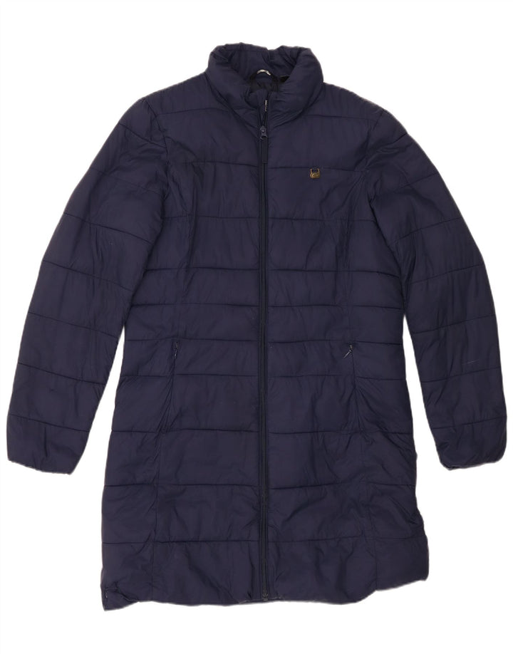Lacoste Womens Padded Coat Size 38 Medium Navy Blue Polyamide