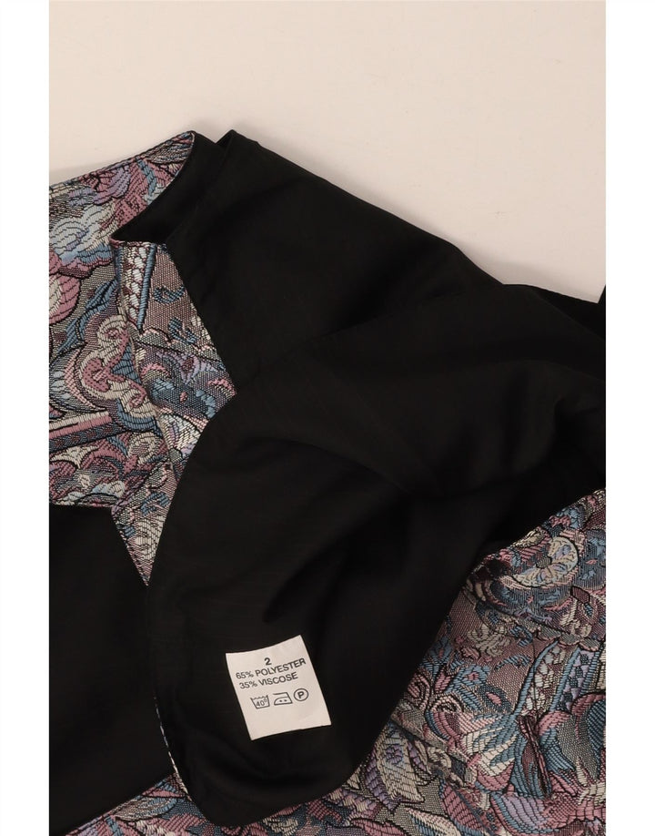 VINTAGE Mens Waistcoat Small Multicoloured Floral Polyester