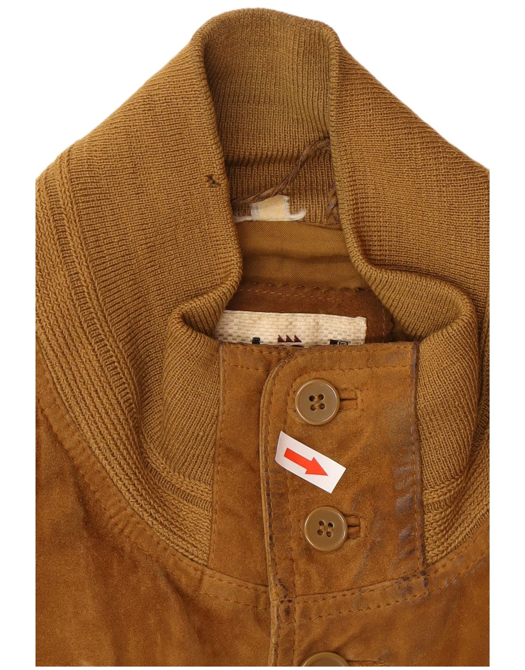 Conbipel Mens Suede Bomber Jacket UK 42 XL Brown Leather