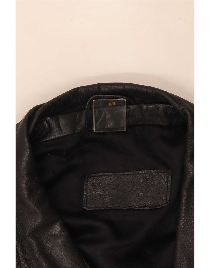 Vintage Mens Leather Biker Jacket IT 44 XS Black