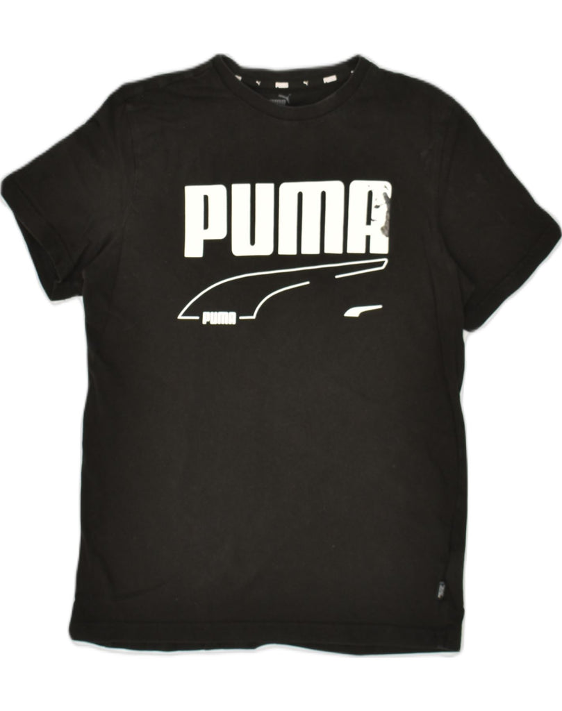 PUMA Boys Graphic T-Shirt Top 13-14 Years XL Black Cotton | Vintage Puma | Thrift | Second-Hand Puma | Used Clothing | Messina Hembry 