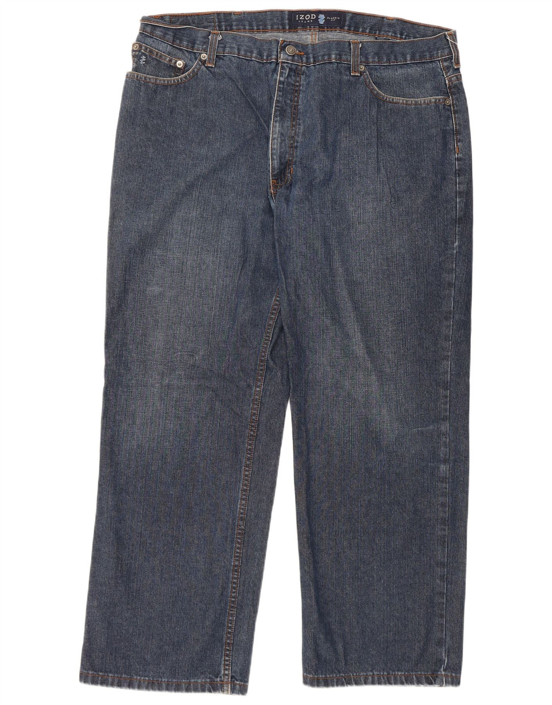 IZOD Mens Classic Fit Straight Jeans W40 L30 Blue Cotton