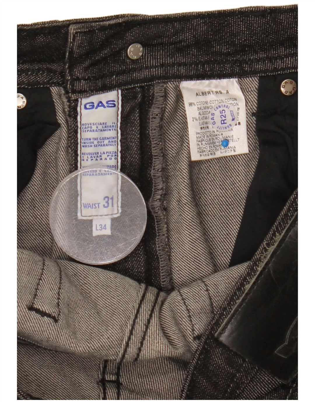 Gas Womens Straight Jeans W31 L26 Black Cotton