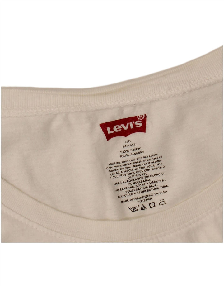 LEVI'S Mens T-Shirt Top UK 42/44 Large White Cotton