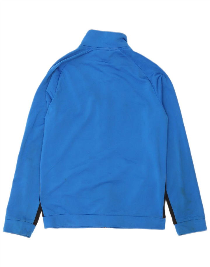 PUMA Boys Graphic Tracksuit Top Jacket 13-14 Years Blue Colourblock