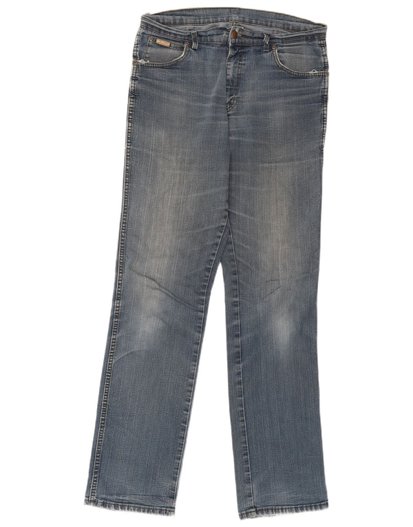 Wrangler Mens Texas Stretch Straight Jeans W34 L36 Blue Cotton