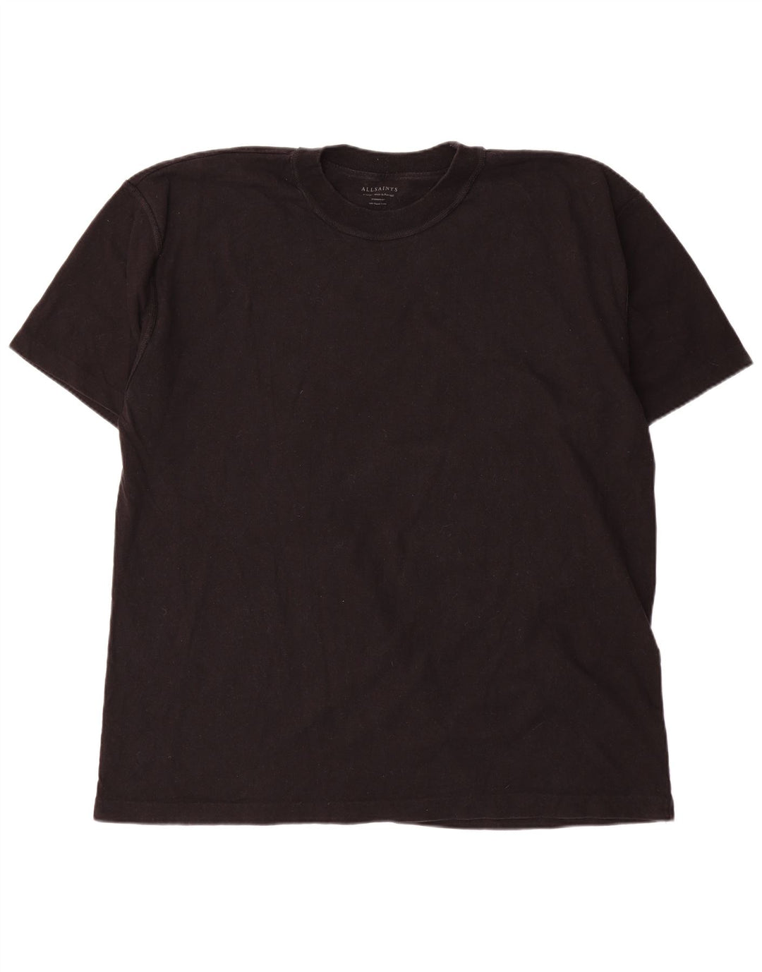 All Saints Mens T-Shirt Top XL Black Cotton