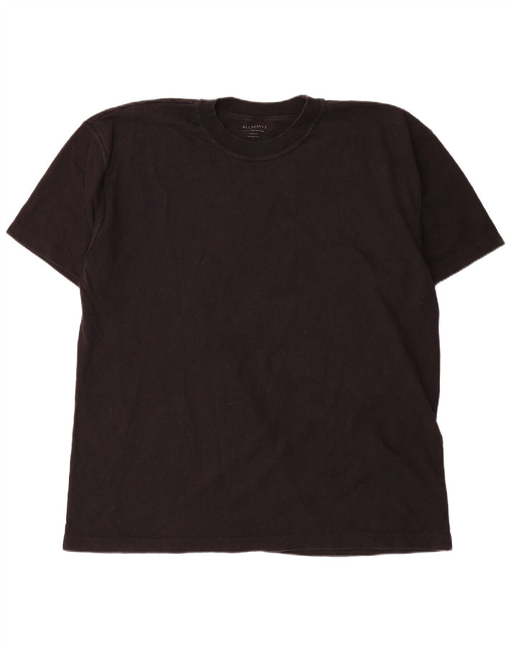 All Saints Mens T-Shirt Top XL Black Cotton