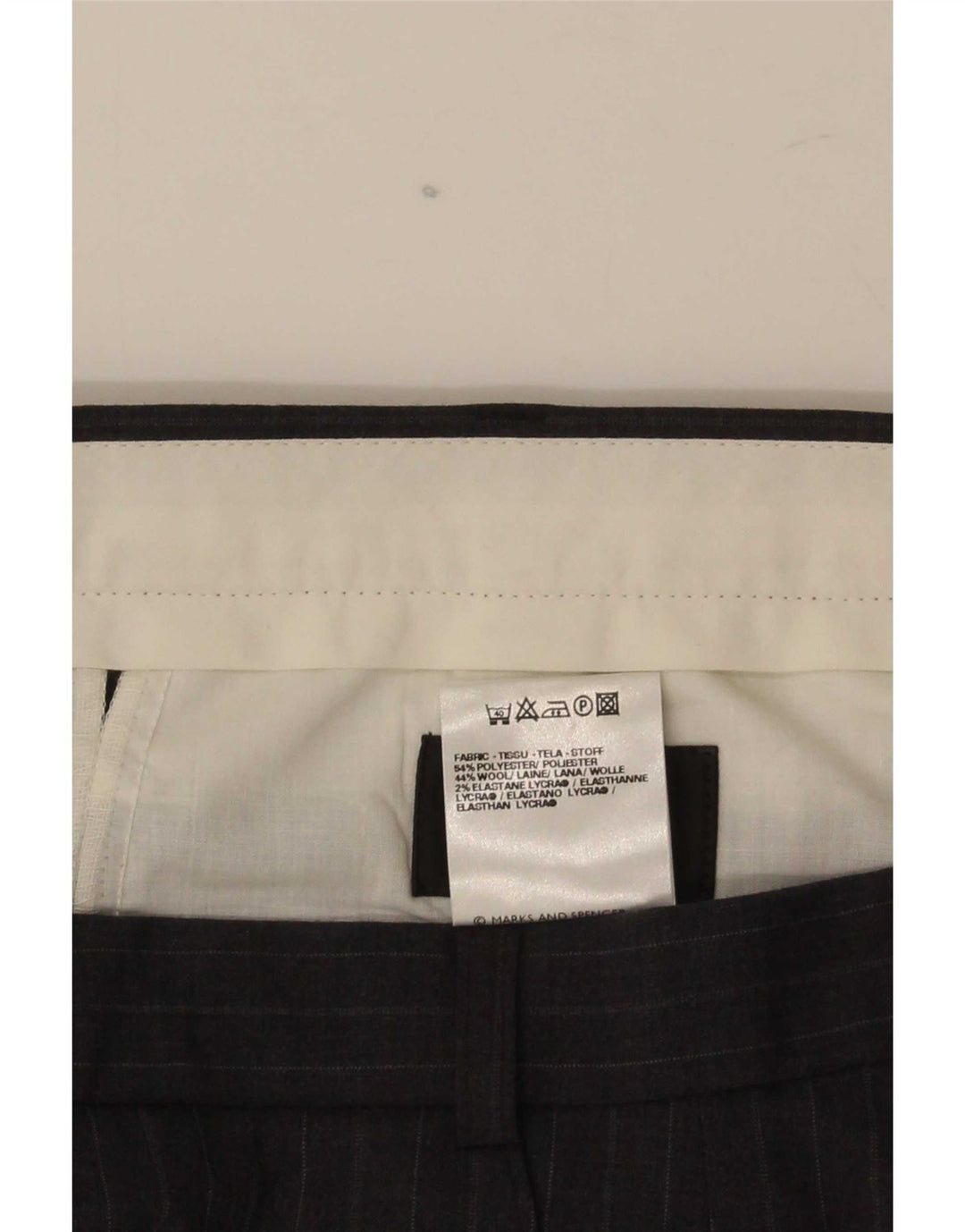 Marks & Spencer Mens Straight Suit Trousers W38 L29 Grey Pinstripe