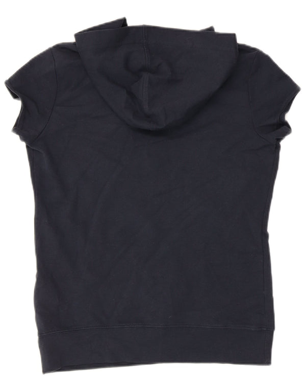 Converse Womens Short Sleeve Hoodie Jumper UK 12 Medium Navy Blue