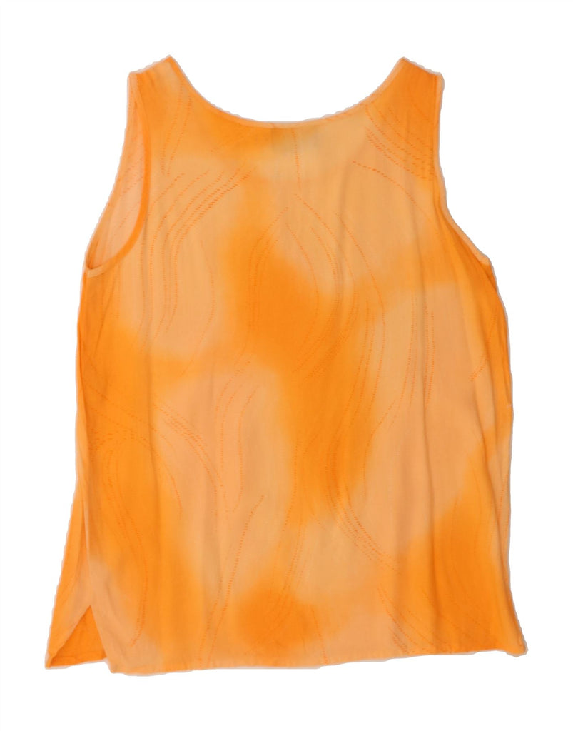 BARISAL Womens Sleeveless Blouse Top UK 16 Large  Orange Tie Dye Vintage Barisal and Second-Hand Barisal from Messina Hembry 
