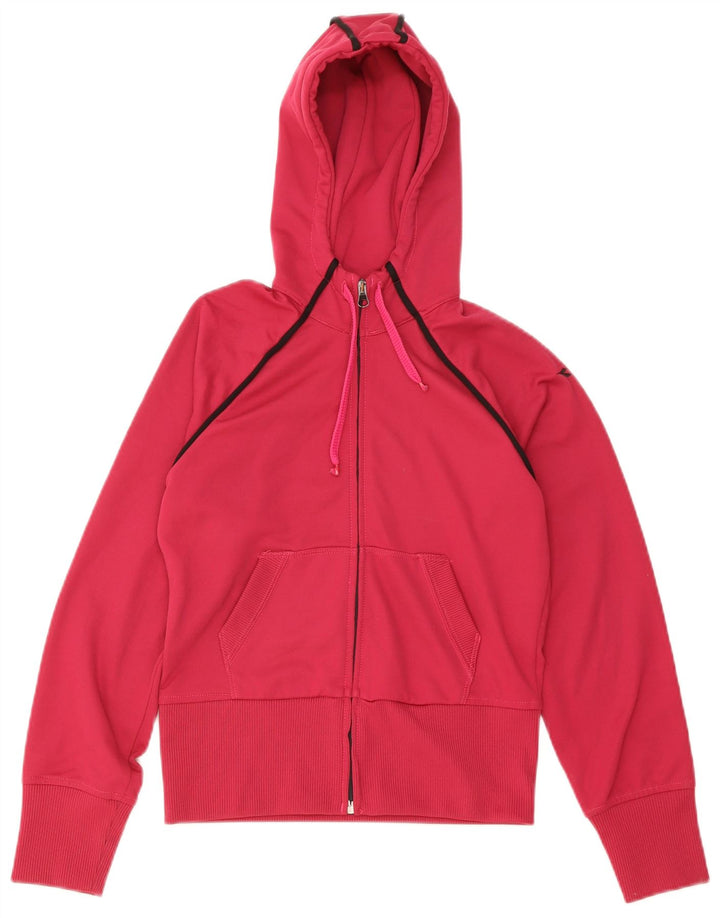 Diadora Womens Zip Hoodie Sweater IT 42 Medium Pink Polyester
