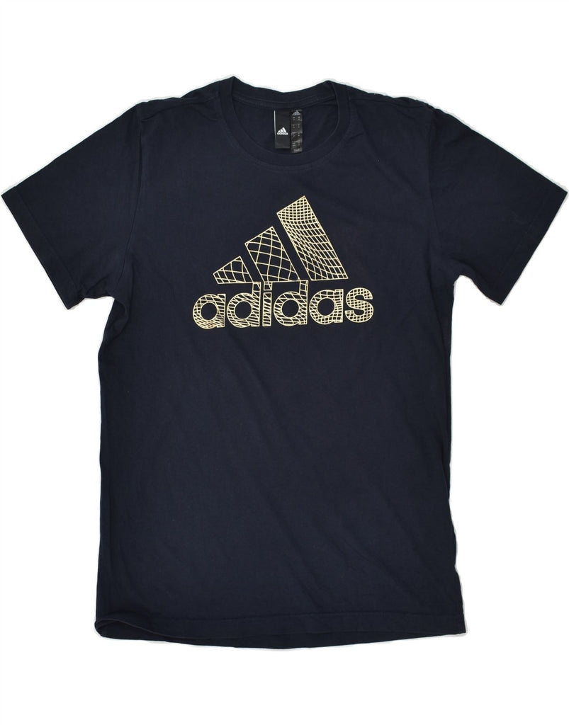 ADIDAS Mens Graphic T-Shirt Top Medium Navy Blue Cotton | Vintage Adidas | Thrift | Second-Hand Adidas | Used Clothing | Messina Hembry 