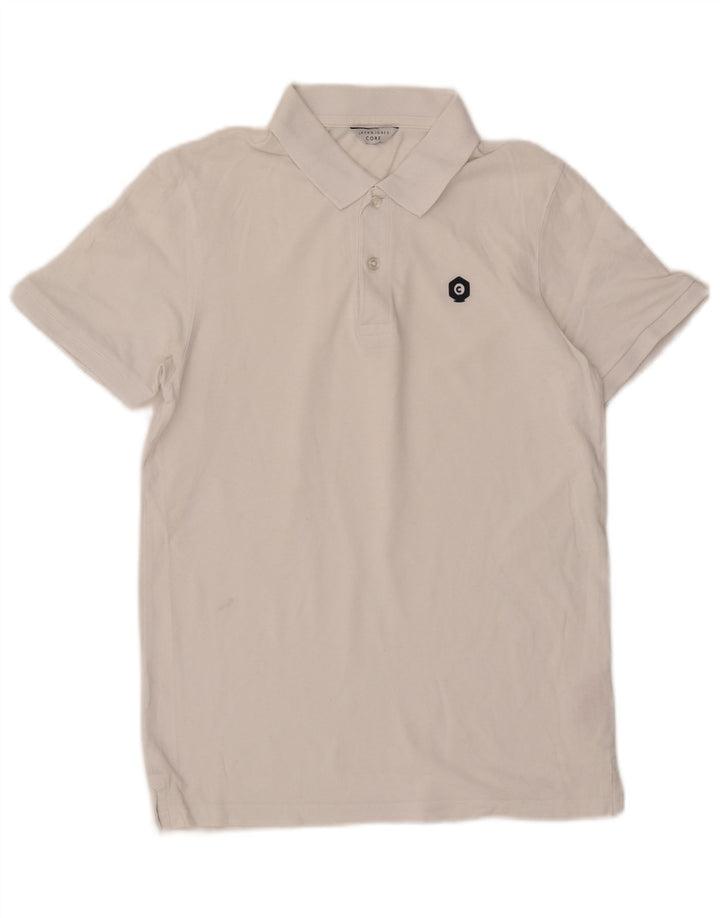 Jack & Jones Mens Polo Shirt Small White Cotton