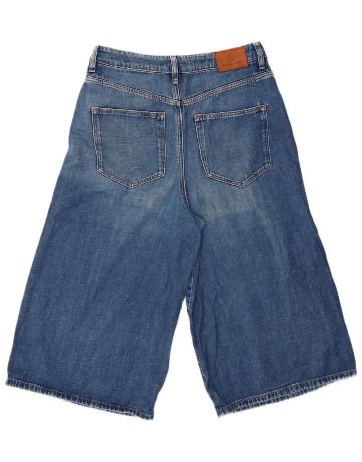 Massimo Dutti Womens Bermuda Denim Shorts EU 38 Small W28  Blue