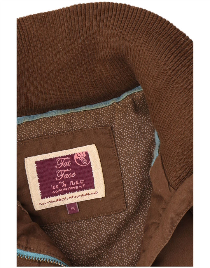 Fat Face Womens Padded Gilet UK 14 Large Brown Cotton